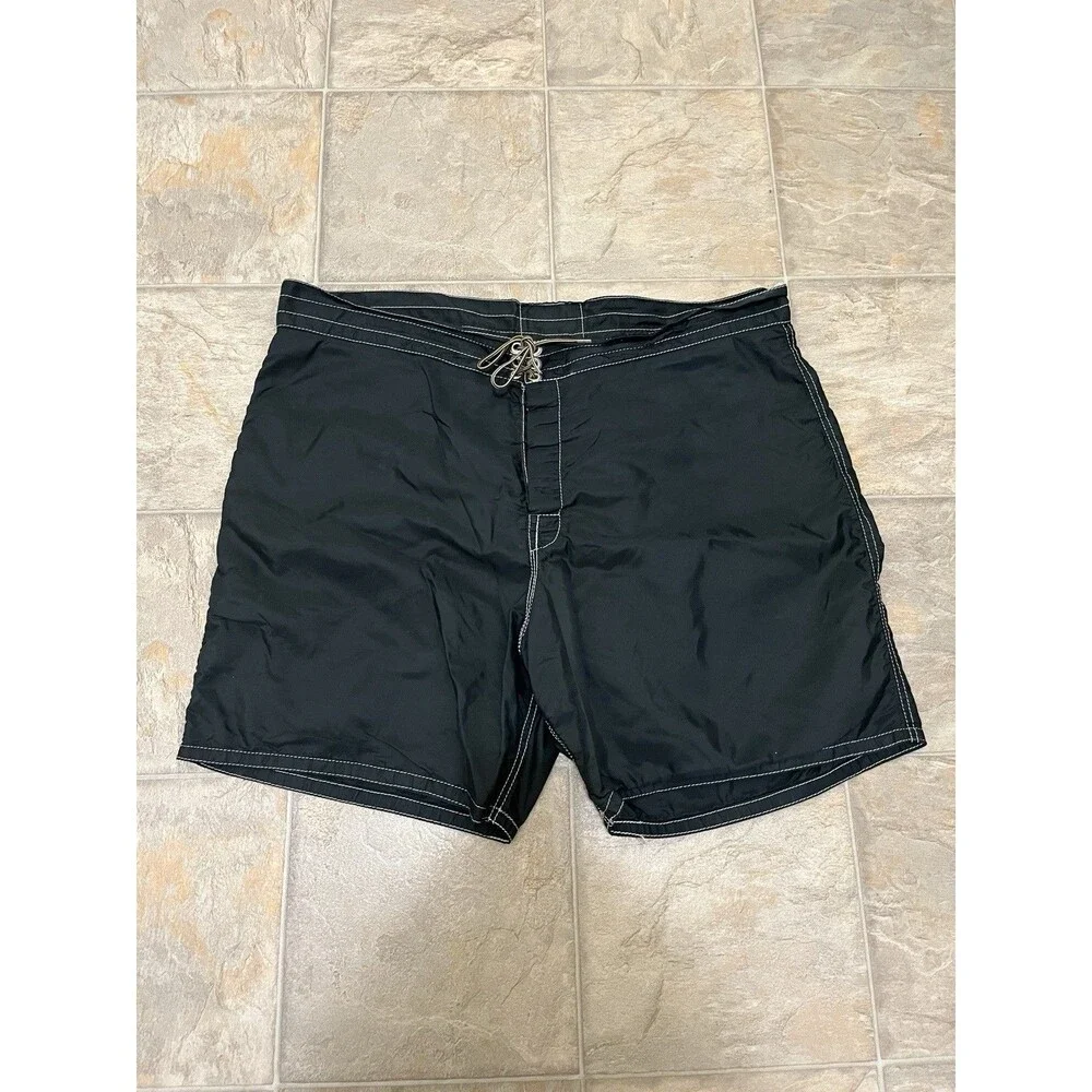 Vintage Birdwell Beach Britches Board Shorts in Black Men 38 Made in USA Beach